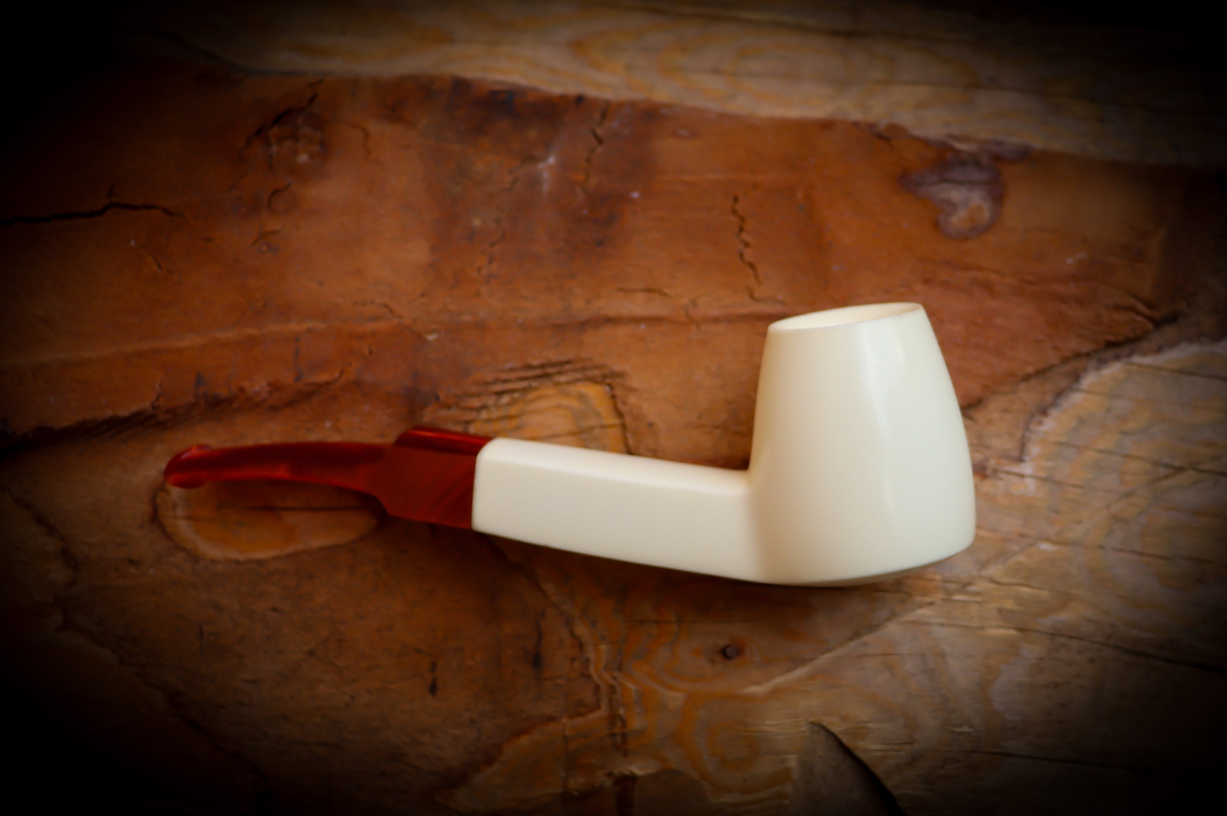 Smooth Special Handmade Freehand Meerschaum Pipe With Leather Box- Astaş Meerschaum