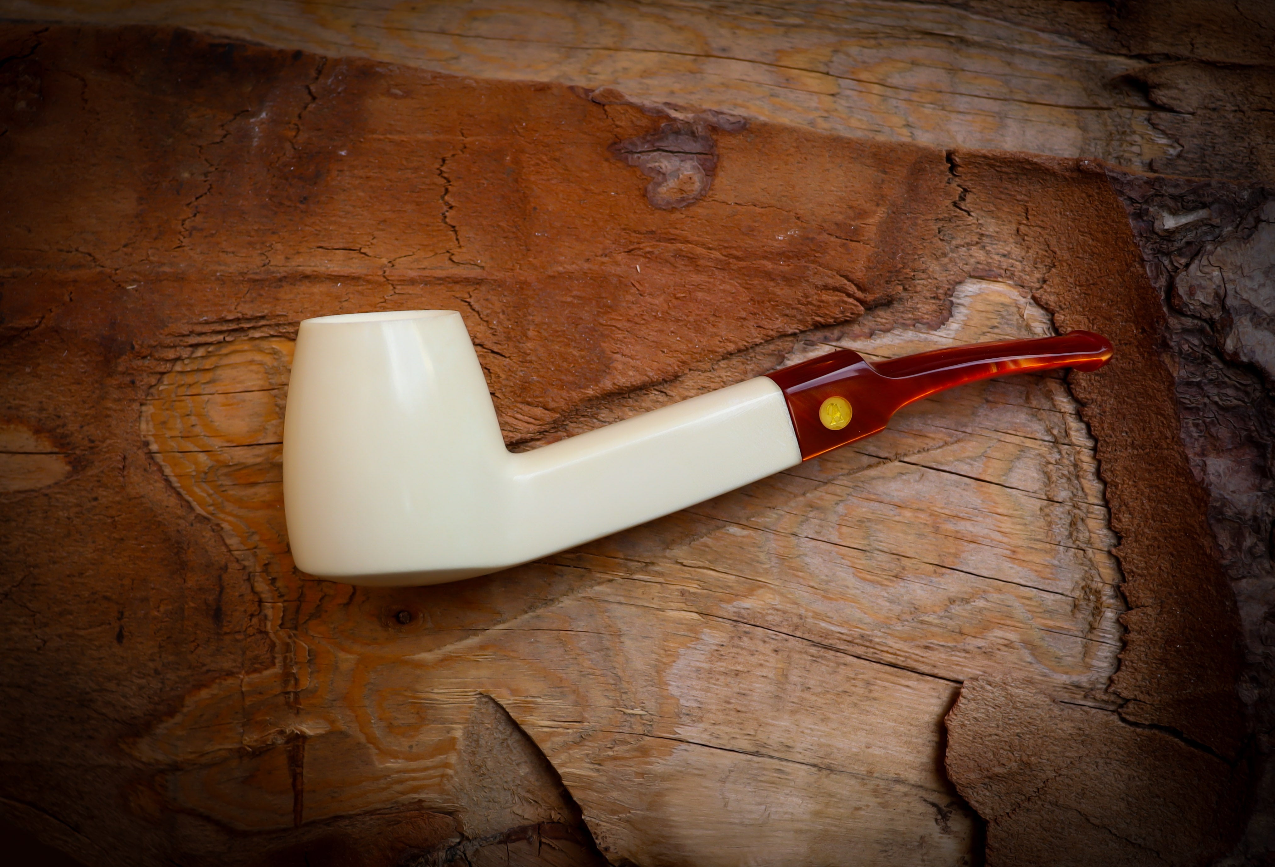 Smooth Special Handmade Freehand Meerschaum Pipe With Leather Box- Astaş Meerschaum