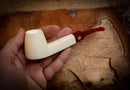 Smooth Special Handmade Freehand Meerschaum Pipe With Leather Box- Astaş Meerschaum