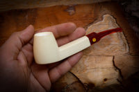 Smooth Special Handmade Freehand Meerschaum Pipe With Leather Box- Astaş Meerschaum