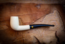 Smooth Special Hand Crafted Bent Meerschaum Pipe With Leather Box- Astaş Meerschaum