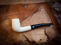 Smooth Special Hand Crafted Bent Meerschaum Pipe With Leather Box- Astaş Meerschaum