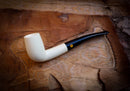 Smooth Special Hand Crafted Bent Meerschaum Pipe With Leather Box- Astaş Meerschaum