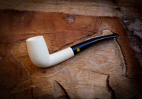 Smooth Special Hand Crafted Bent Meerschaum Pipe With Leather Box- Astaş Meerschaum