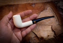 Smooth Special Hand Crafted Bent Meerschaum Pipe With Leather Box- Astaş Meerschaum