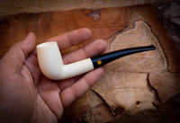 Smooth Special Hand Crafted Bent Meerschaum Pipe With Leather Box- Astaş Meerschaum