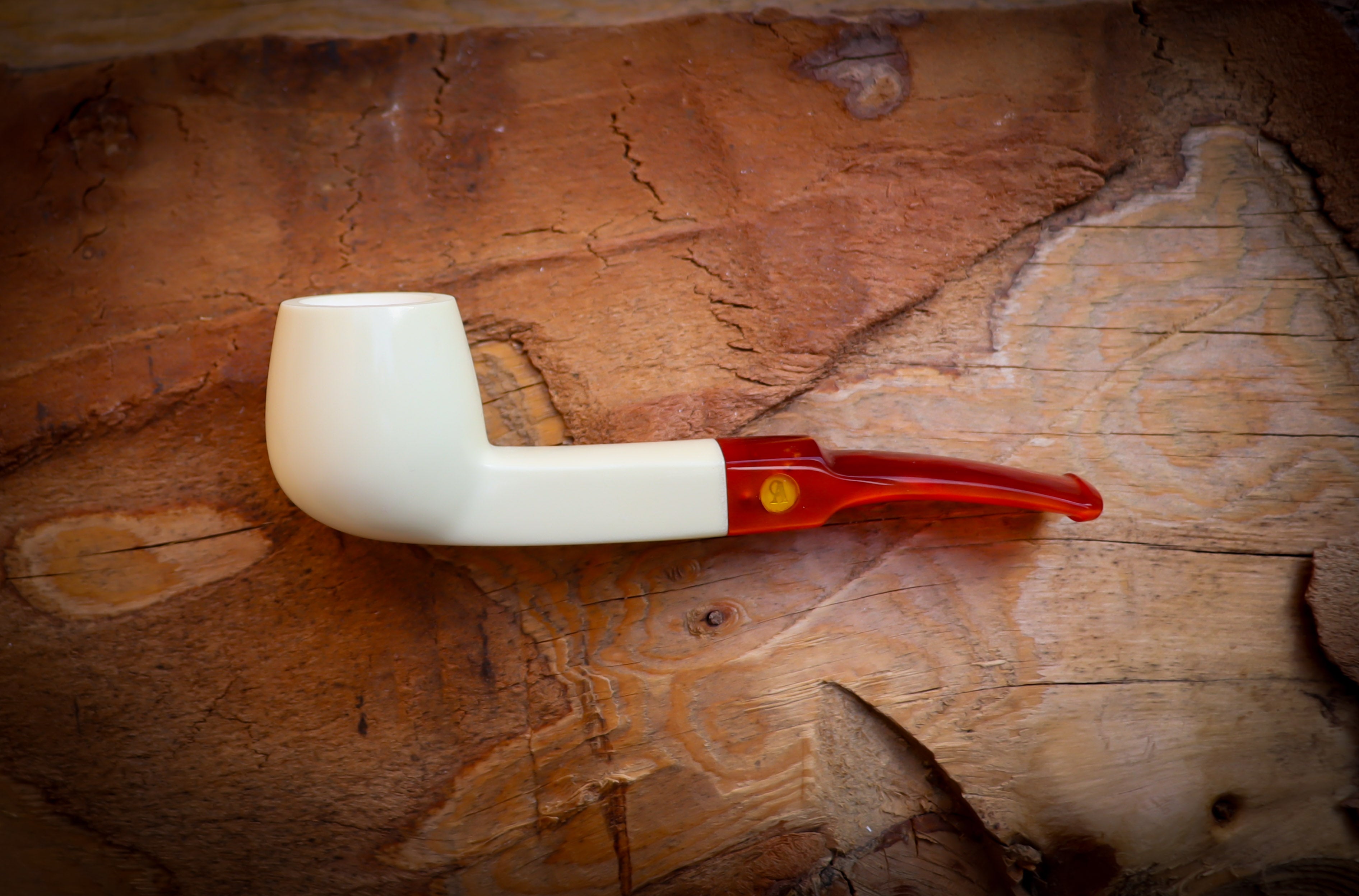 Smooth Special Handmade Billard  Meerschuam Pipe With Leather Box- Astaş Meerschaum