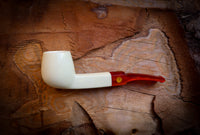 Smooth Special Handmade Billard  Meerschuam Pipe With Leather Box- Astaş Meerschaum