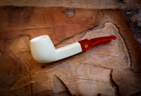 Smooth Special Handmade Billard  Meerschuam Pipe With Leather Box- Astaş Meerschaum