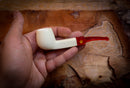 Smooth Special Handmade Billard  Meerschuam Pipe With Leather Box- Astaş Meerschaum