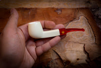 Smooth Special Handmade Billard  Meerschuam Pipe With Leather Box- Astaş Meerschaum