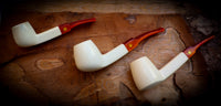 Smooth Special Handmade Billard  Meerschuam Pipe With Leather Box- Astaş Meerschaum