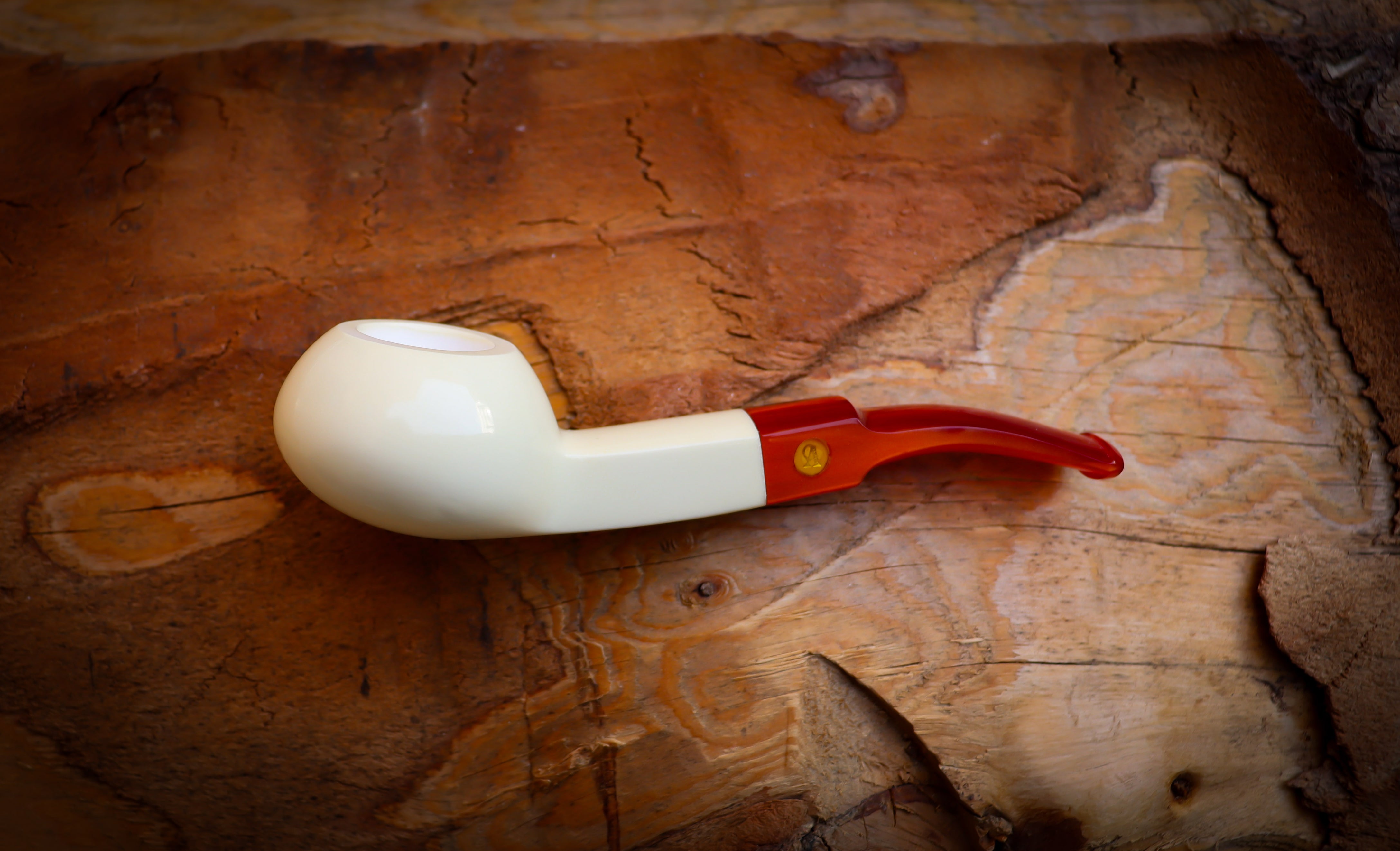 Squat Tomato Meerschaum Pipe With Leather Box- Astaş Meerschaum