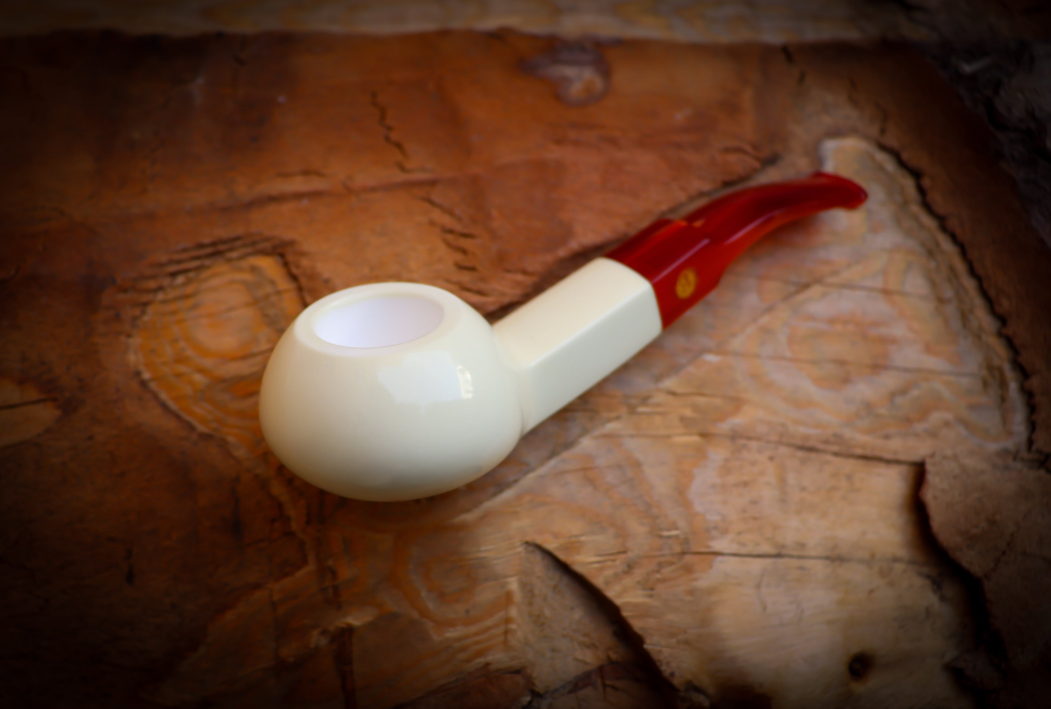 Squat Tomato Meerschaum Pipe With Leather Box- Astaş Meerschaum