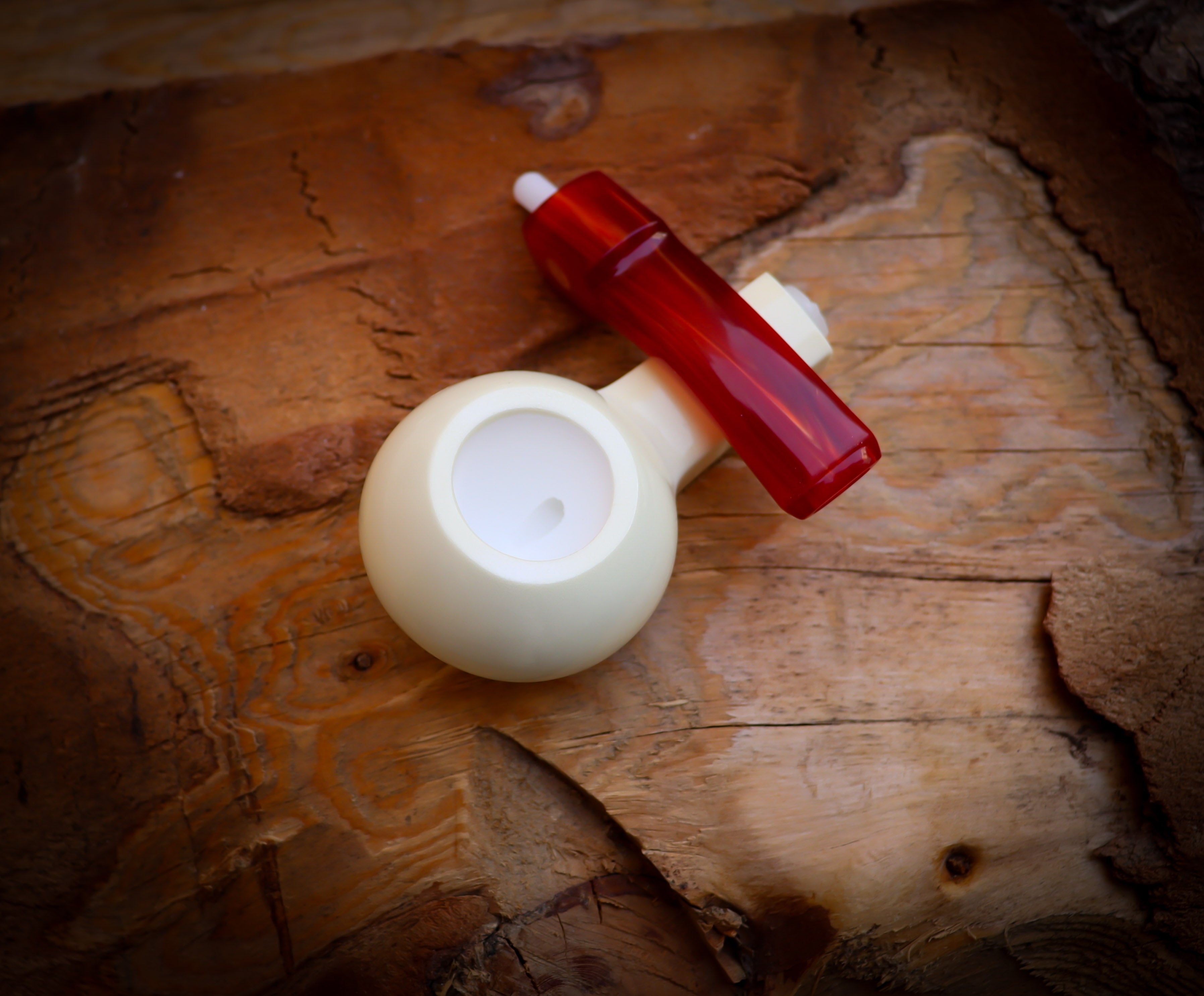 Squat Tomato Meerschaum Pipe With Leather Box- Astaş Meerschaum