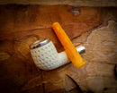 Silver Spigot Handmade Billard Meerschaum Pipe With Leather Box- Astaş Meerschaum