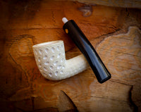 Embriodered Special Handmade Dublin Meerschaum Pipe With Leather Box- Astaş Meerschaum Pipe