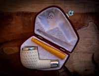 Silver Spigot Handmade Billard Meerschaum Pipe With Leather Box- Astaş Meerschaum