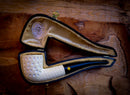 Embriodered Special Handmade Dublin Meerschaum Pipe With Leather Box- Astaş Meerschaum Pipe