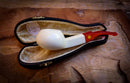 Squat Tomato Meerschaum Pipe With Leather Box- Astaş Meerschaum