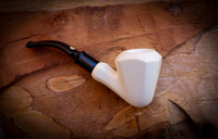 Smooth Special Hand Crafted Panel Model Meerschaum Pipe With Leather Box-Astaş Meerschaum