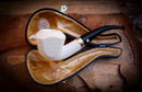 Silver Embroidered Special Handmade Panel Model Meerschaum Pipe With Leather Box
