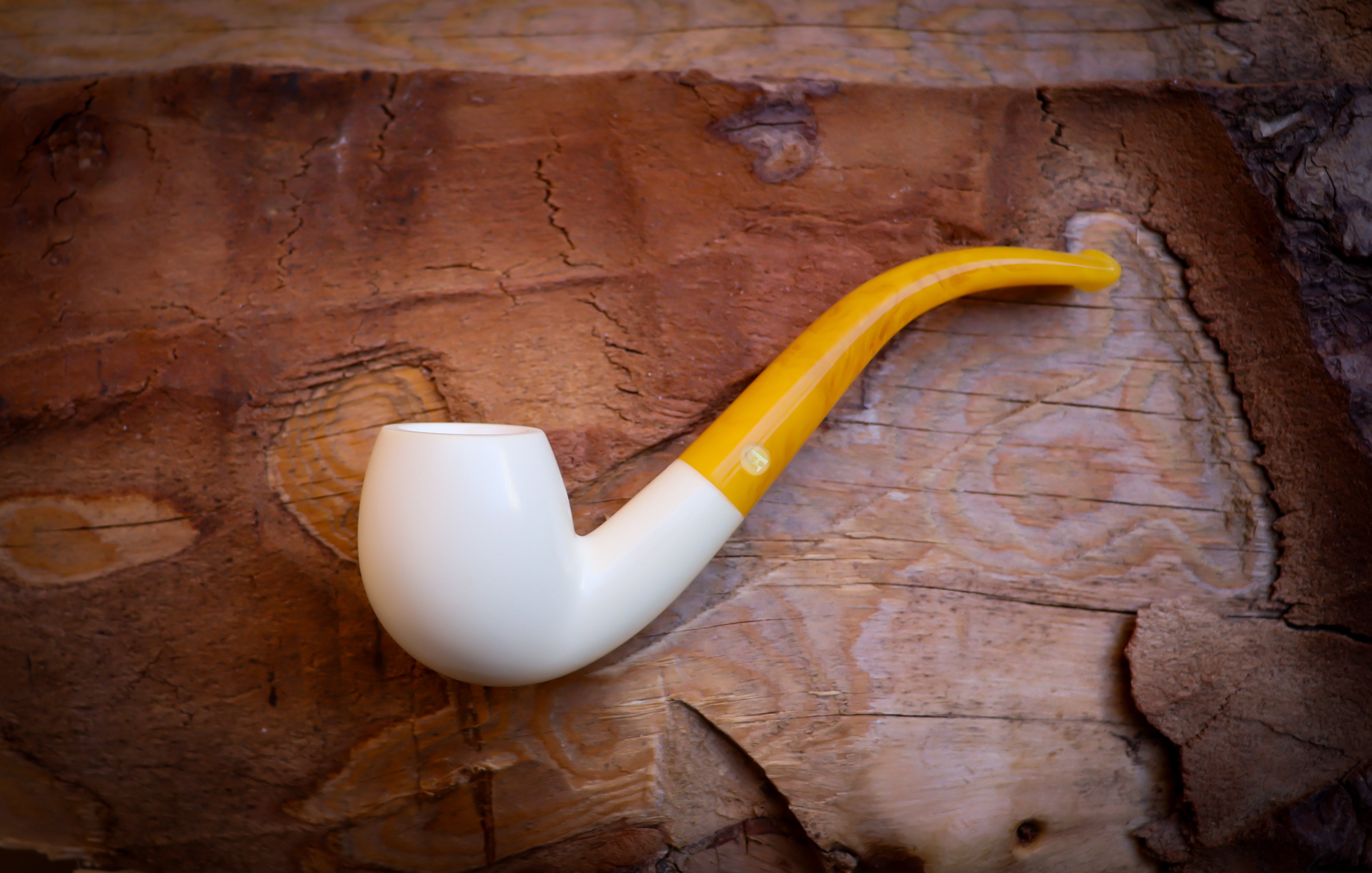 Smooth Special Handmade Apple Meerschaum Pipe With Leather Box- Astaş Meerschaum
