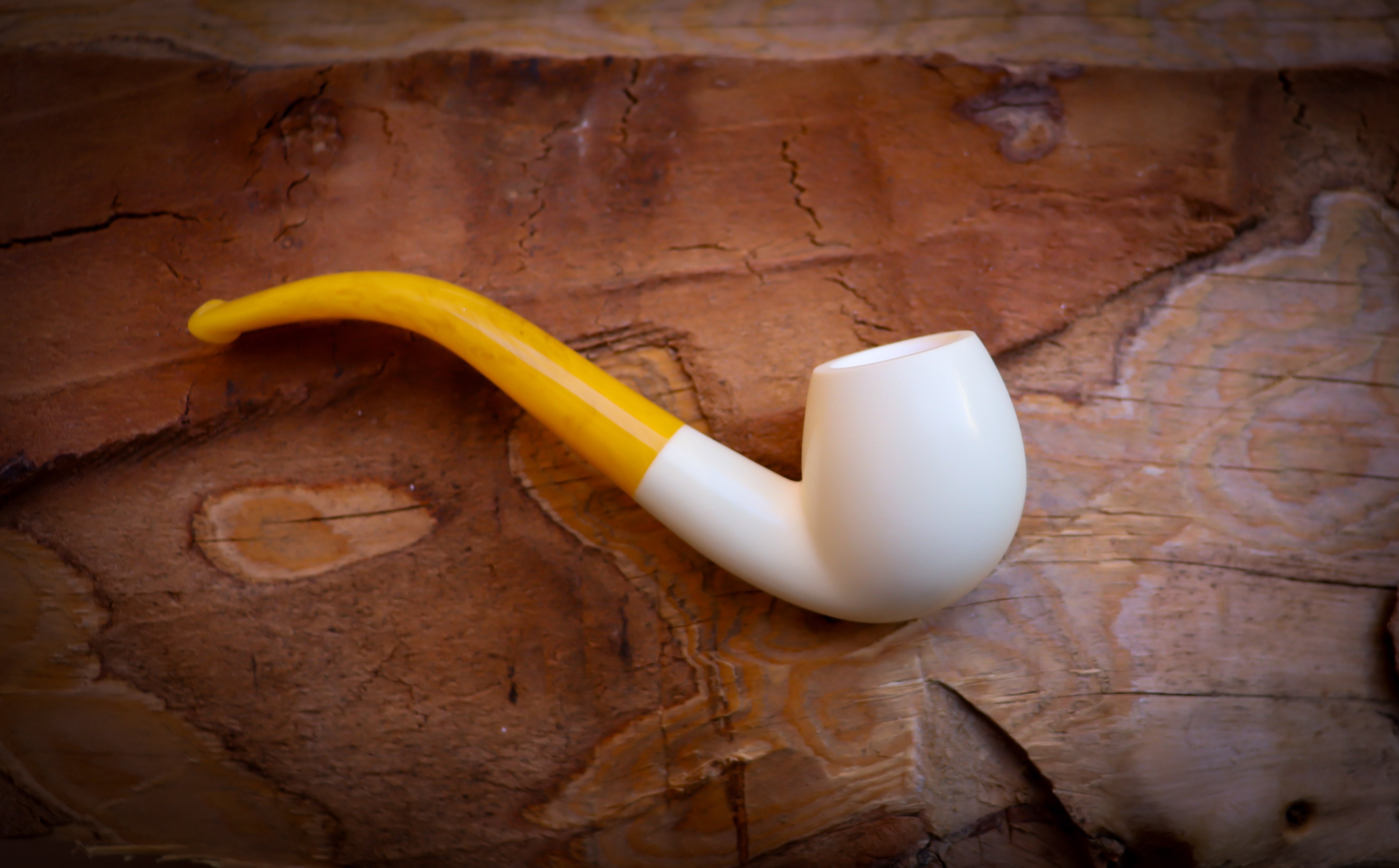 Smooth Special Handmade Apple Meerschaum Pipe With Leather Box- Astaş Meerschaum