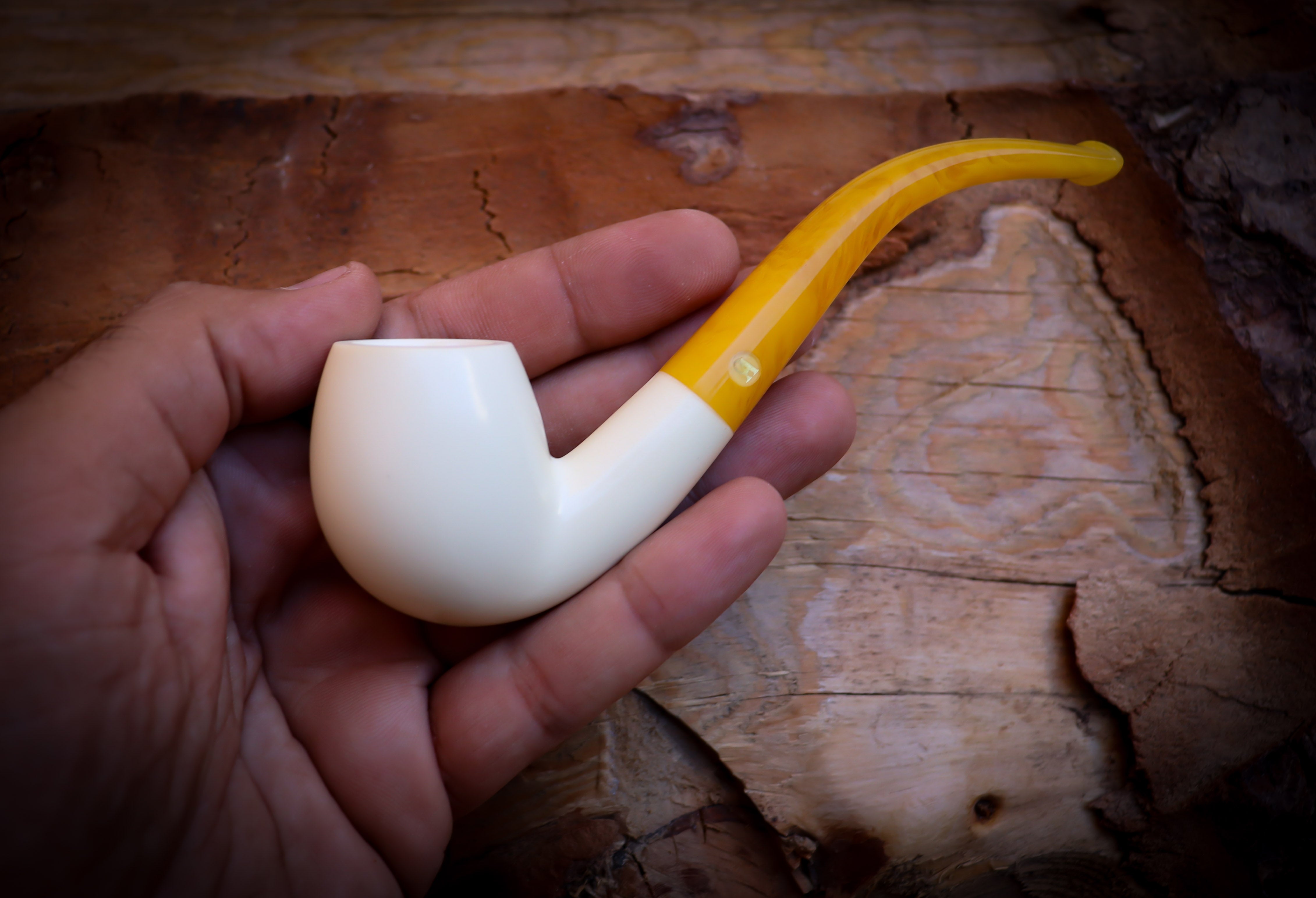 Smooth Special Handmade Apple Meerschaum Pipe With Leather Box- Astaş Meerschaum