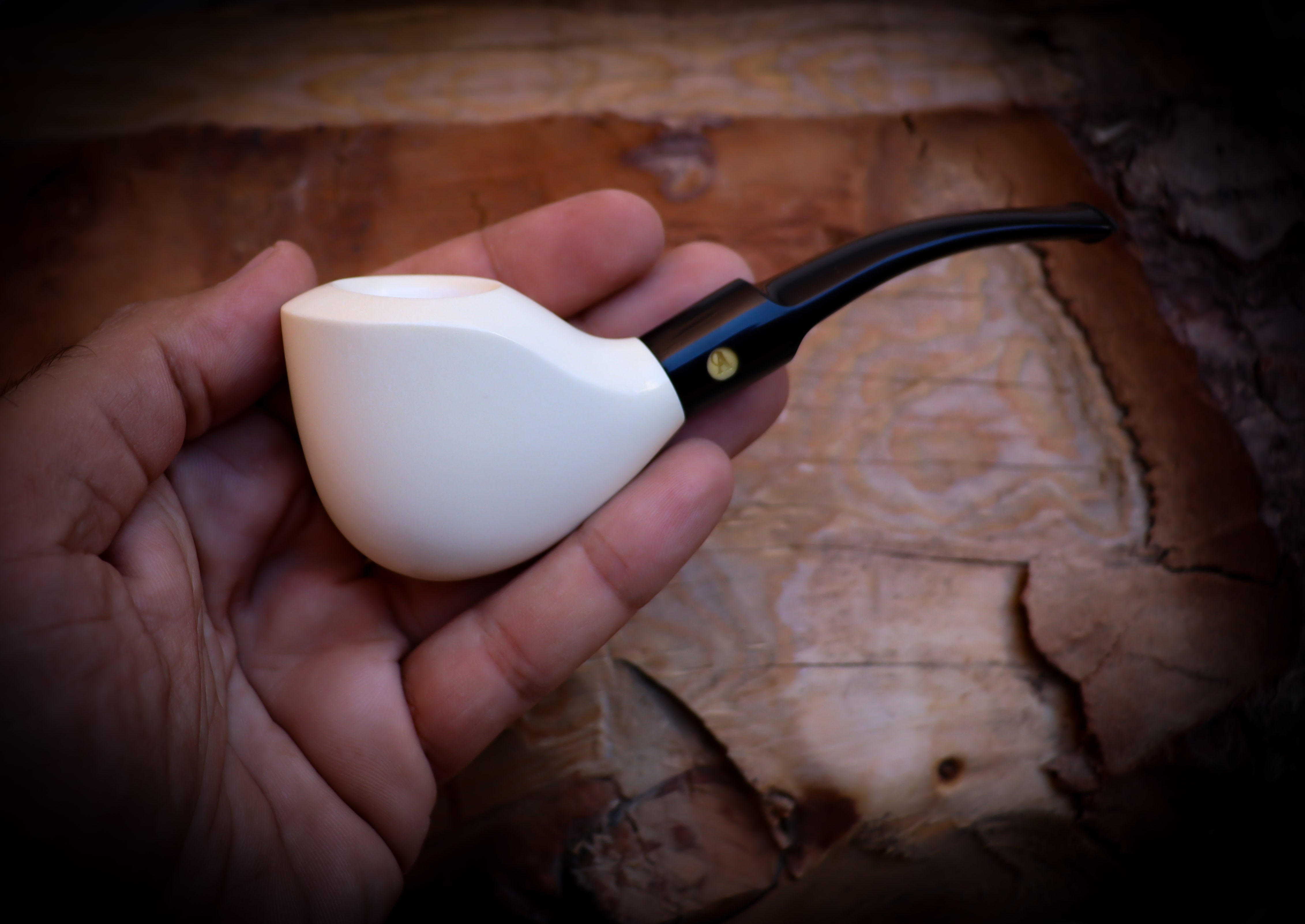 Smooth Special Handmade Block Meerschaum Pipe With Leather Box- Astaş Meerschaum