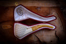 Embriodered Special Handmade Dublin Meerschaum Pipe With Leather Box-Astaş Meerschaum