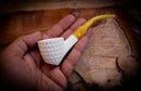 Embriodered Special Handmade Dublin Meerschaum Pipe With Leather Box-Astaş Meerschaum