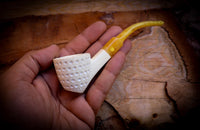 Embriodered Special Handmade Dublin Meerschaum Pipe With Leather Box-Astaş Meerschaum