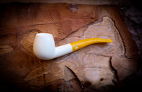 Apple Meerschaum, Smooth Special Handmade Apple Meerschaum Pipe With Leather Box- Astaş Meerschaum, Billard Meerschaum
