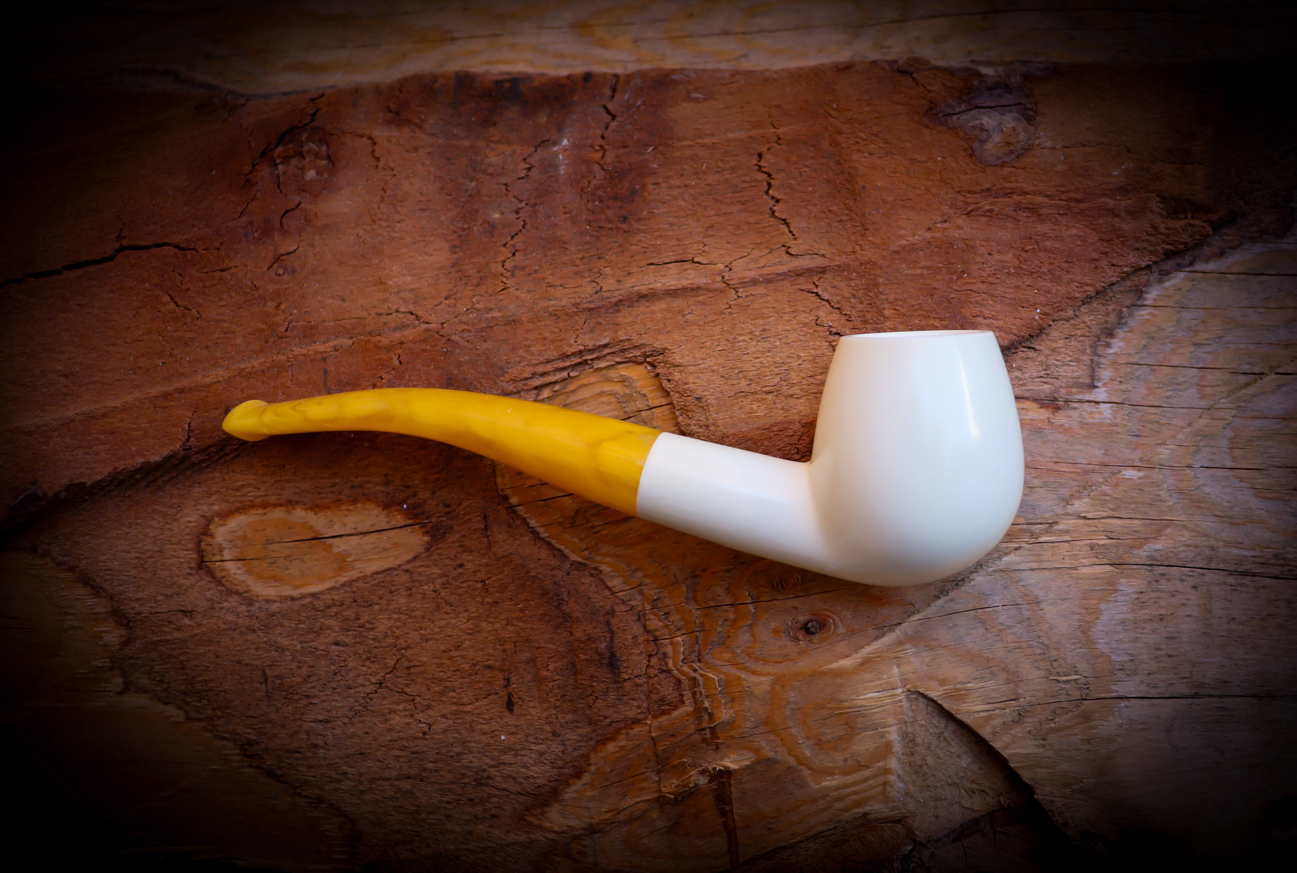 Apple Meerschaum, Smooth Special Handmade Apple Meerschaum Pipe With Leather Box- Astaş Meerschaum, Billard Meerschaum
