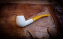 Apple Meerschaum, Smooth Special Handmade Apple Meerschaum Pipe With Leather Box- Astaş Meerschaum, Billard Meerschaum