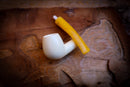 Apple Meerschaum, Smooth Special Handmade Apple Meerschaum Pipe With Leather Box- Astaş Meerschaum, Billard Meerschaum