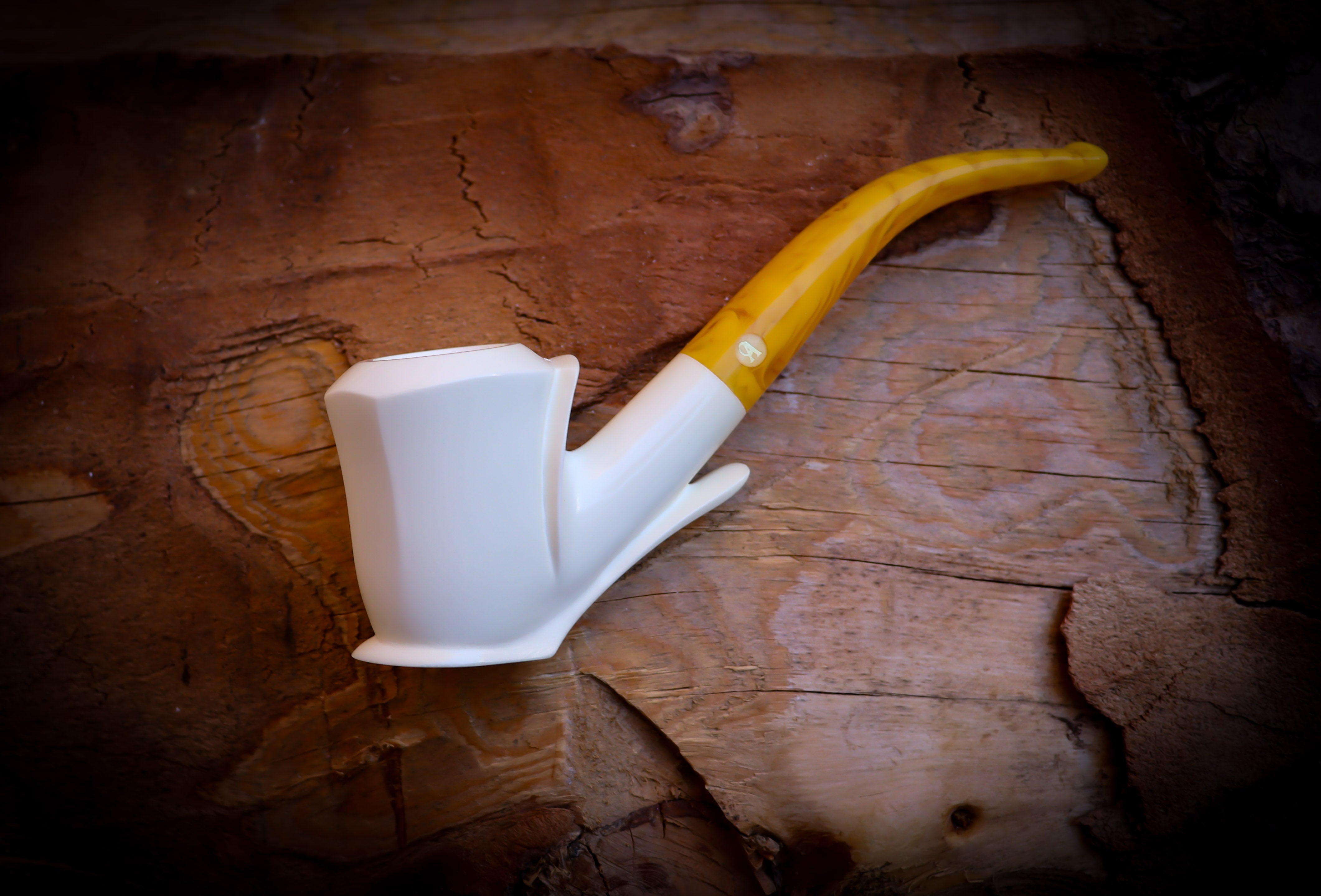 Smooth Special Handmade Freehand Meerschaum Pipe With Leather Box- Astaş Meerschaum