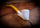 Smooth Special Handmade Freehand Meerschaum Pipe With Leather Box- Astaş Meerschaum