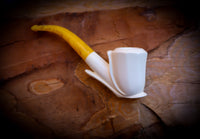 Smooth Special Handmade Freehand Meerschaum Pipe With Leather Box- Astaş Meerschaum