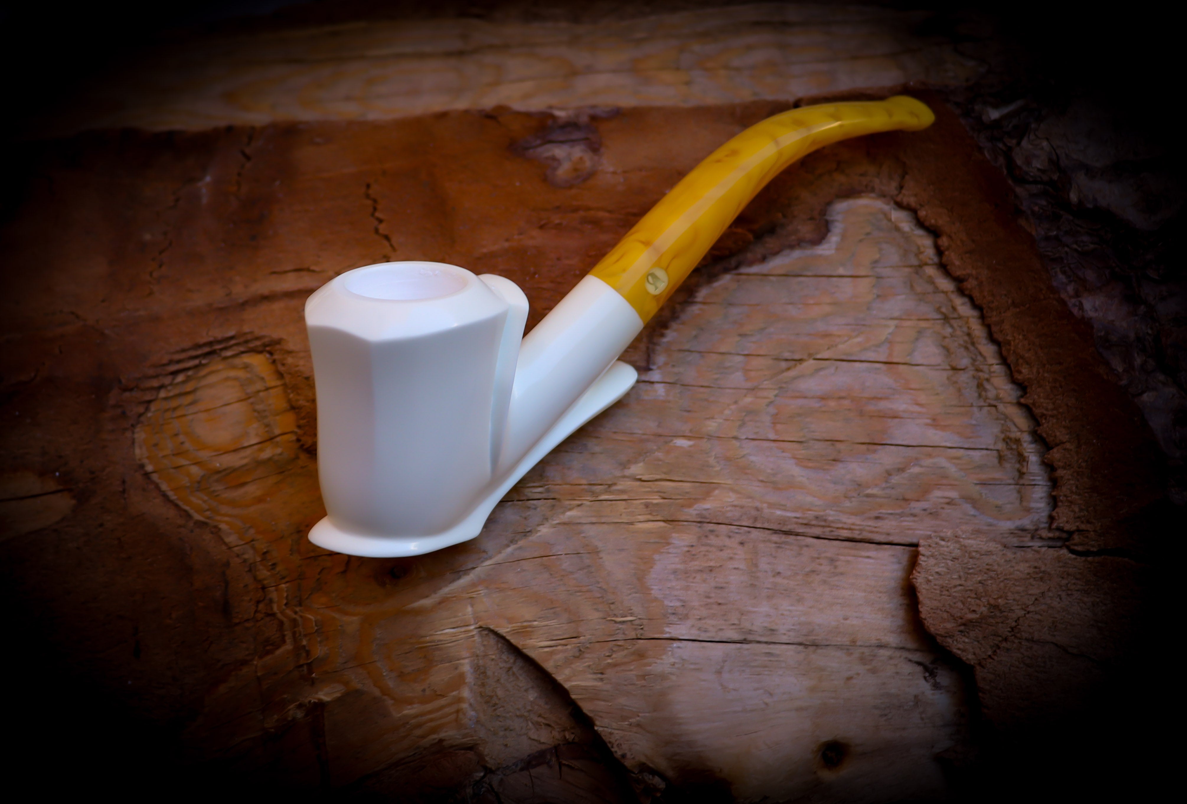 Smooth Special Handmade Freehand Meerschaum Pipe With Leather Box- Astaş Meerschaum