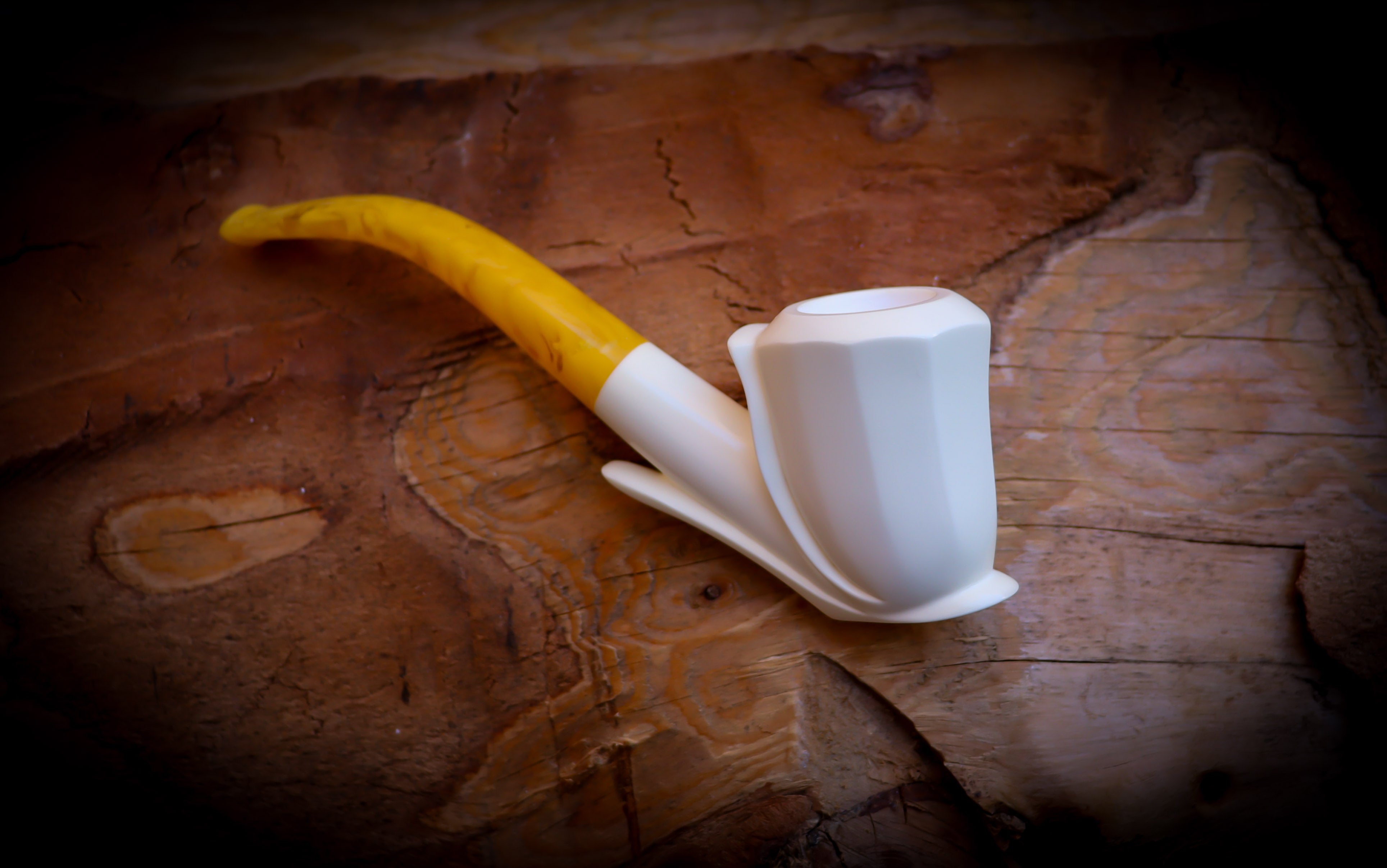 Smooth Special Handmade Freehand Meerschaum Pipe With Leather Box- Astaş Meerschaum