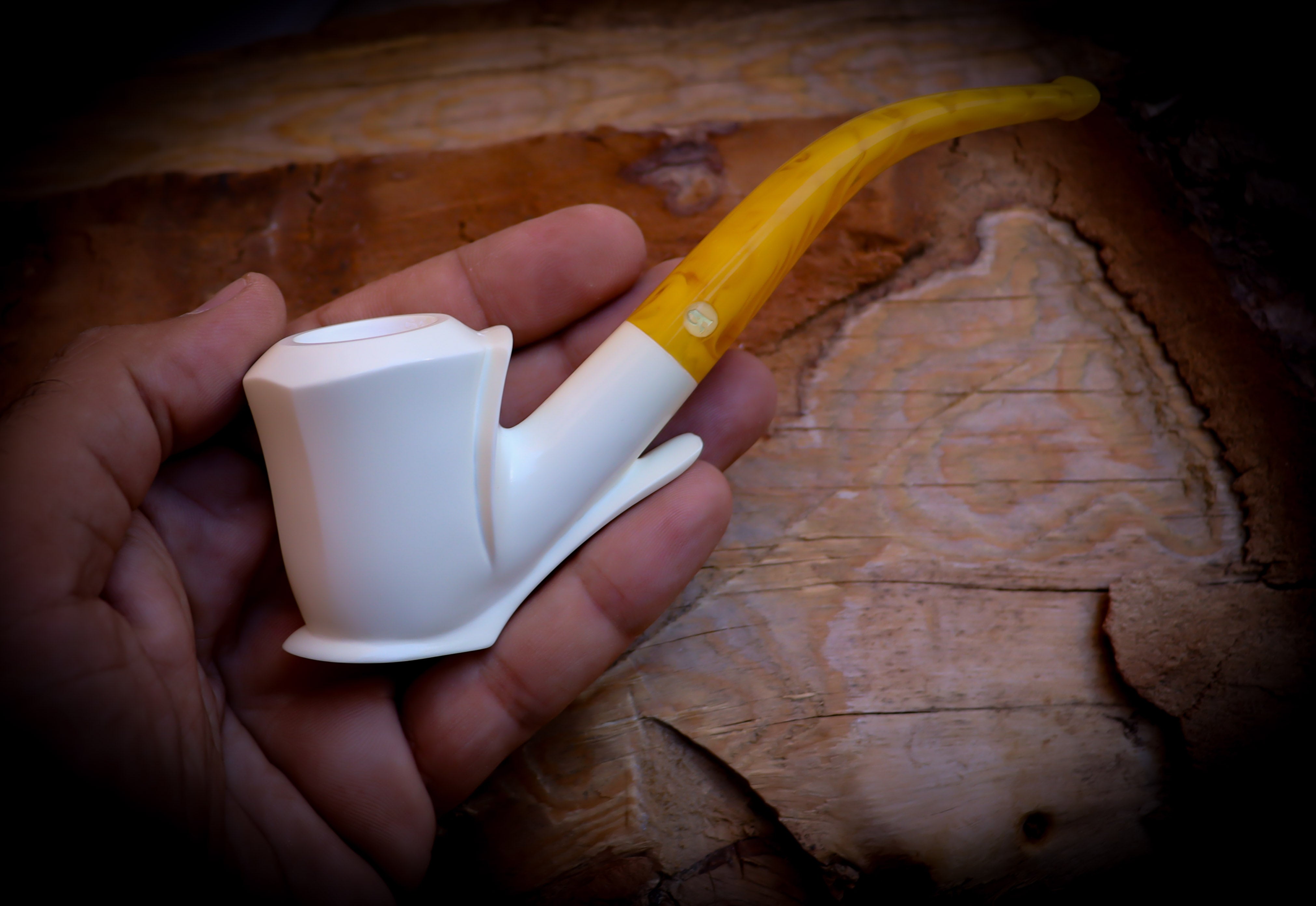 Smooth Special Handmade Freehand Meerschaum Pipe With Leather Box- Astaş Meerschaum