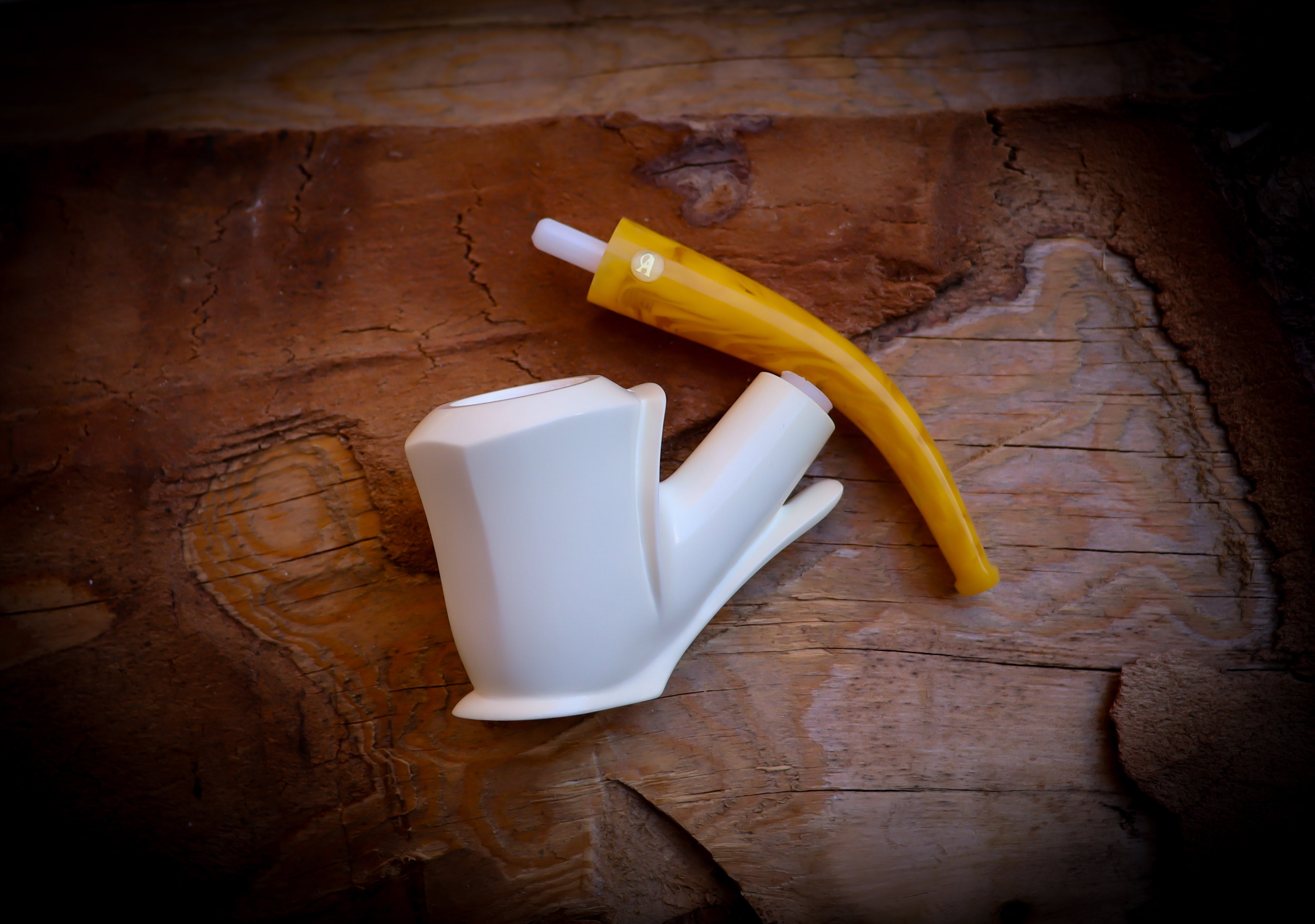 Smooth Special Handmade Freehand Meerschaum Pipe With Leather Box- Astaş Meerschaum