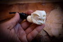Skull in Eagle Claw Meerschaum, Special Handmade Skull in Eagle claw Meerschaum Pipe With Leather Box-Astaş Meerschaum