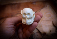 Skull in Eagle Claw Meerschaum, Special Handmade Skull in Eagle claw Meerschaum Pipe With Leather Box-Astaş Meerschaum