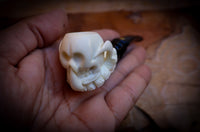 Skull in Eagle Claw Meerschaum, Special Handmade Skull in Eagle claw Meerschaum Pipe With Leather Box-Astaş Meerschaum