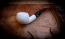 Smooth Special Handmade Block Meerschaum Pipe With Leather Box- Astaş Meerschaum