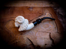 Buffalo Meerschaum, Special Handmade Buffalo Meerschaum Pipe With Leather Box- Astaş Meerschaum
