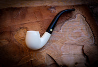 Smooth Special Handmade Half Bent Meerschaum Pipe With Leather Case - Astaş Meerschaum